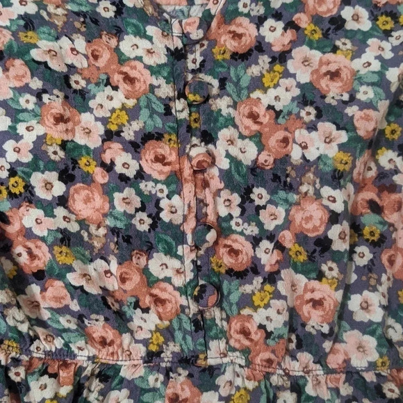 Torrid Rayon Slub Button-Front Tiered Tank, Color Floral-Multi Size 00 - Picture 5 of 15